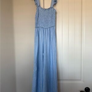 H&M Blue and White Striped Jumpsuit